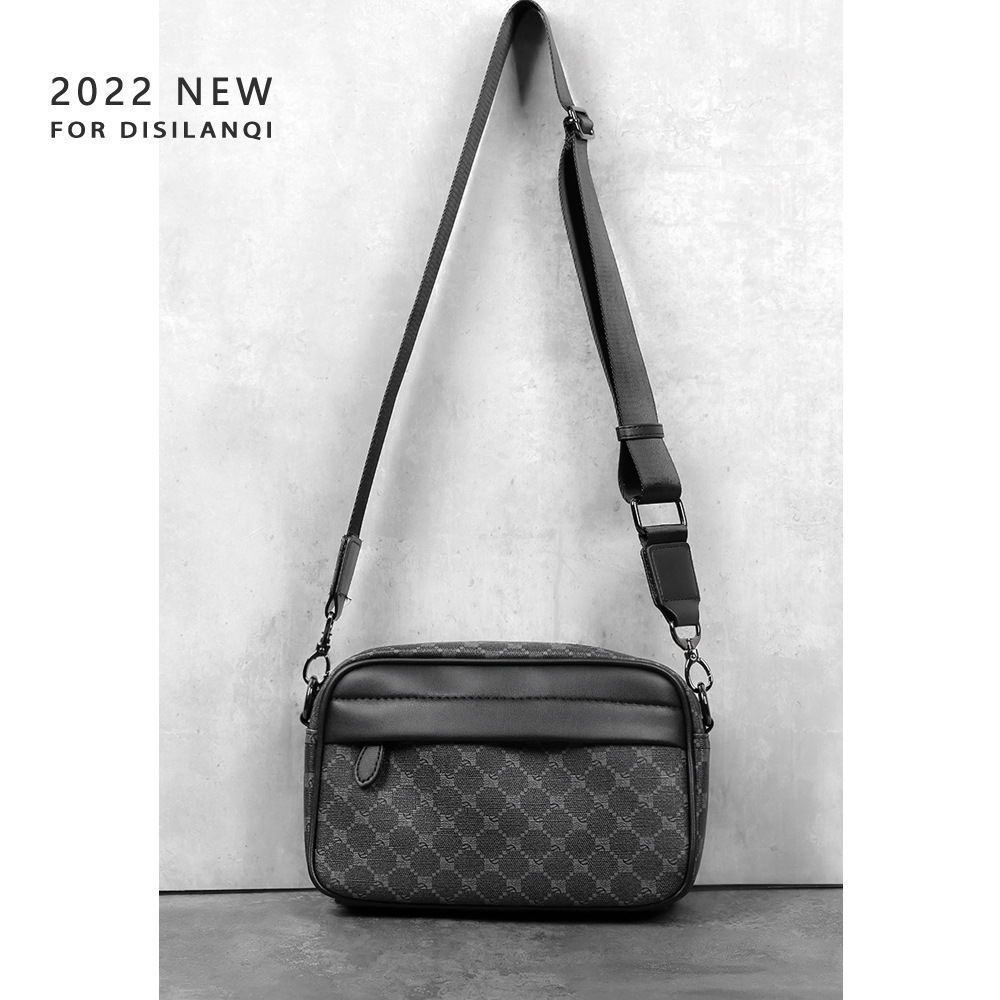 2021 fashion leisure trend postman single shoulder bag lattice small messenger bag leisure business leather men's messenger bag men's bag