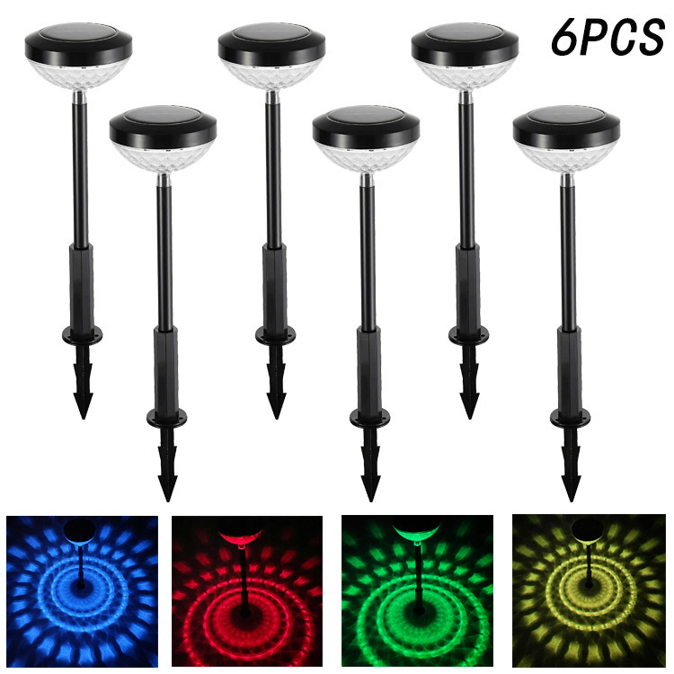 亚马逊新款户外太阳能草坪灯投影水滴地插灯呼吸常亮七彩道路庭院