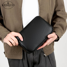 商务男士手拿包新款多功能大容量智能防盗手机包休闲指纹锁手抓包