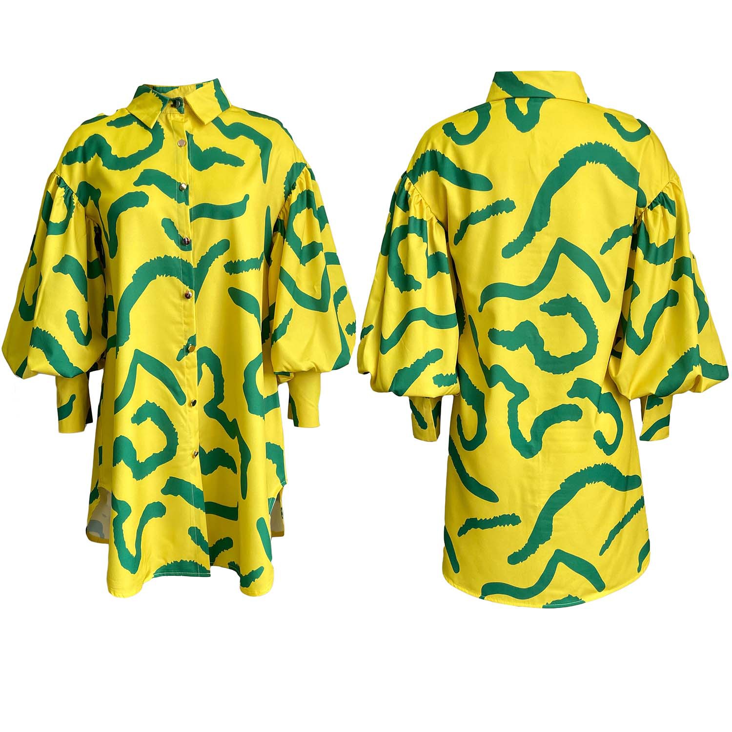 Women Clothing Loose Printed Shirt Dress 12 Women Clothing Loose Printed Shirt Dress
