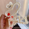 Hairgrip from pearl, big crab pin, elegant hair accessory, 8cm