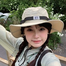 速干渔夫帽女夏季大帽檐遮阳防晒帽户外防紫外线露营徒步登山帽子