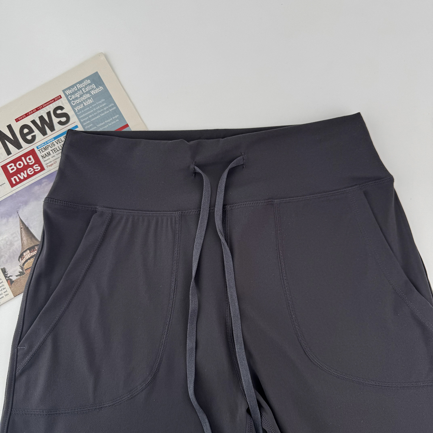 Pantalones de yoga de piernas anchas Throwback todavía de cintura alta, pantalones sueltos para mujeres