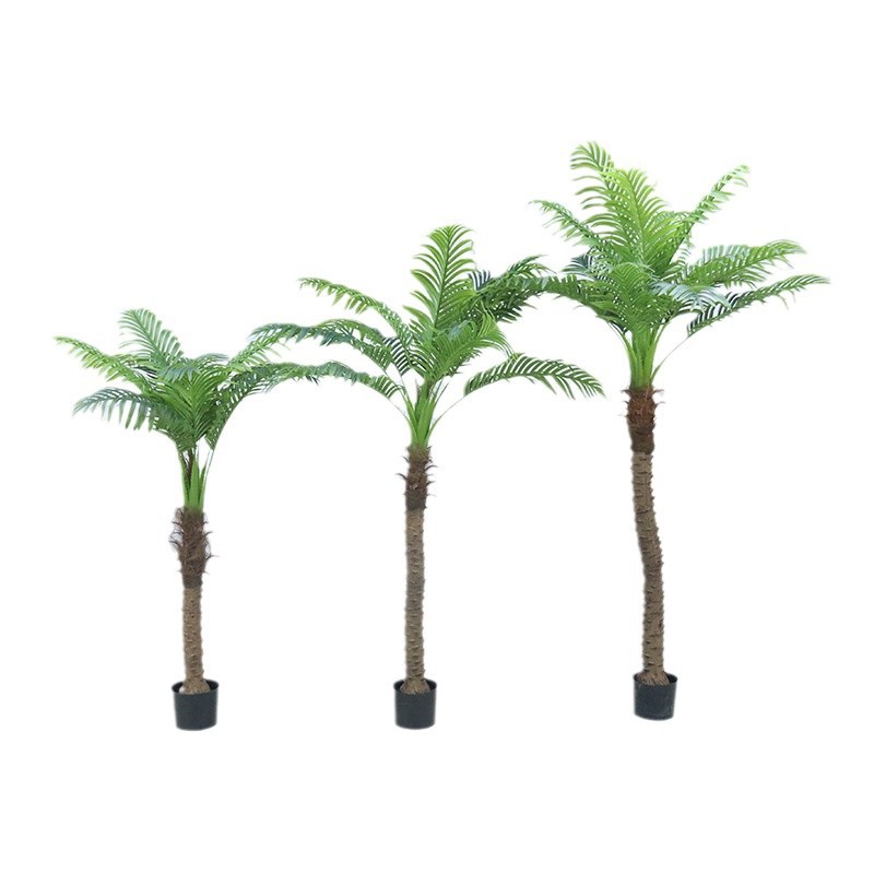 Árbol de coco artificial maceta centro comercial decoración interior y exterior embellecimiento Planta artificial bonsai planta tropical árbol artificial al por mayor