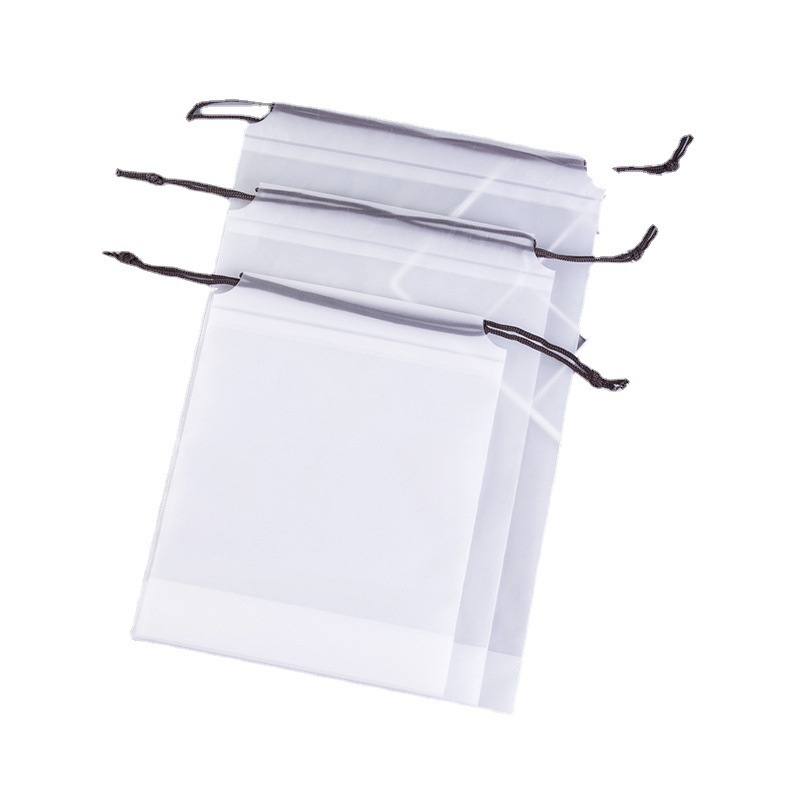 Bolsa de cordón esmerilado PE necesidades diarias almacenamiento bolsa de plástico Toalla de cara bolsa de embalaje de algodón cosmético bolsa de cuerda