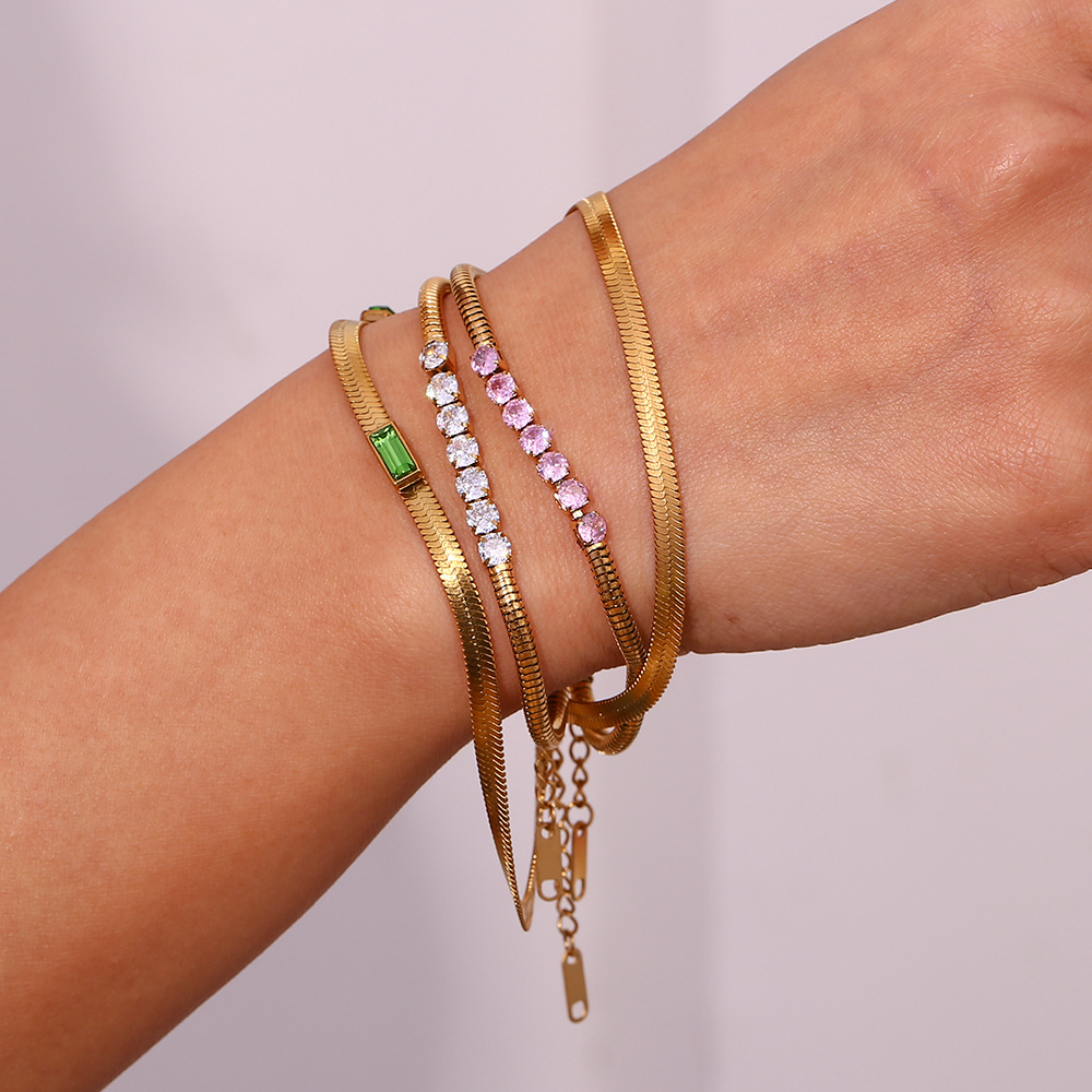 Title 7, Womens Stainless Steel Bead Thick Snake Chain ...