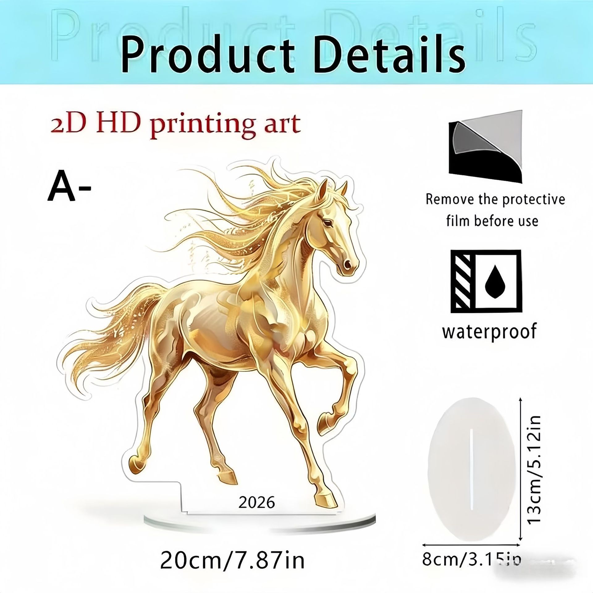 Colgante transfronterizo nuevo año del caballo 2026 acrílico 2D decoración de escritorio para el hogar decoración de la sala de estar decoración de vacaciones del dormitorio