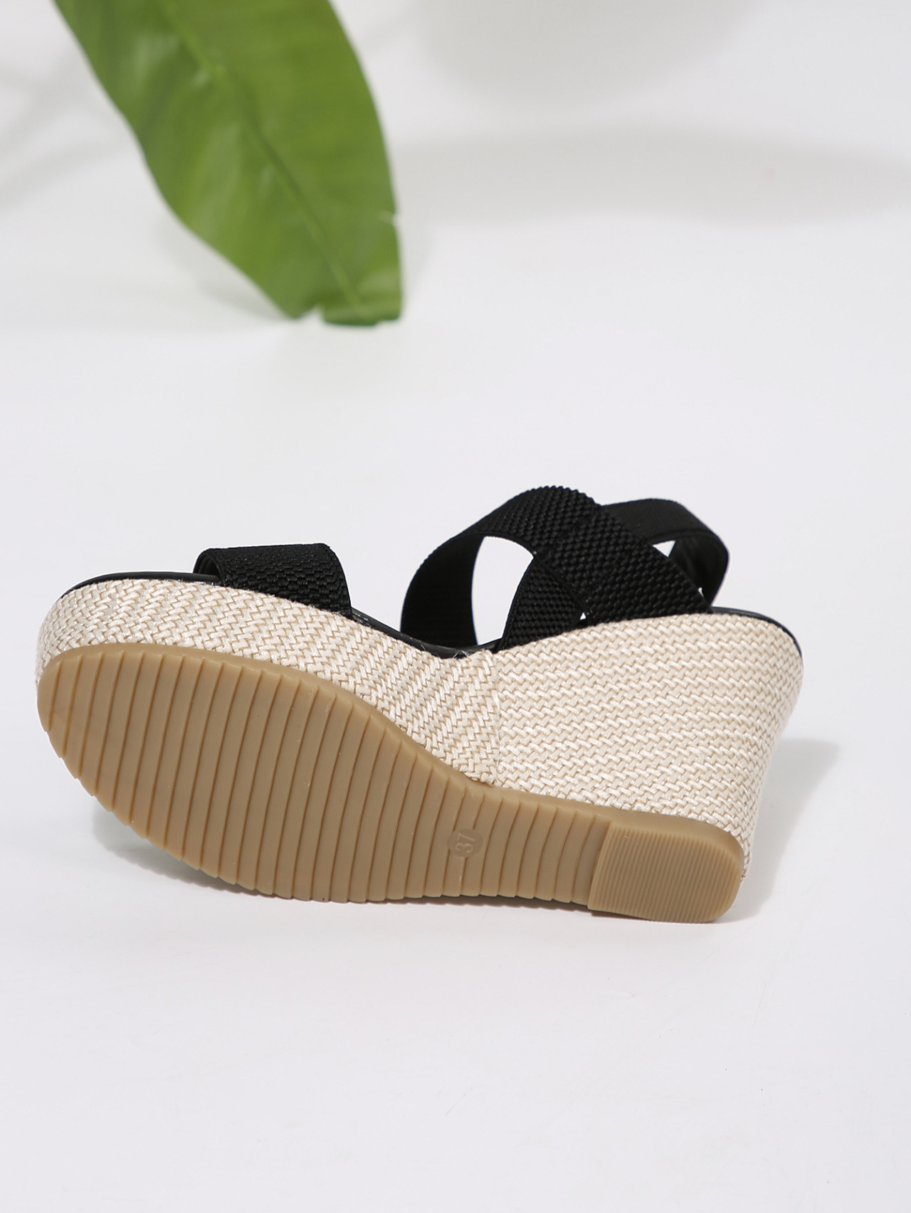 Comfortable Platform Espadrilles For Women Elastic Peep Toe Sandals_voghion.com