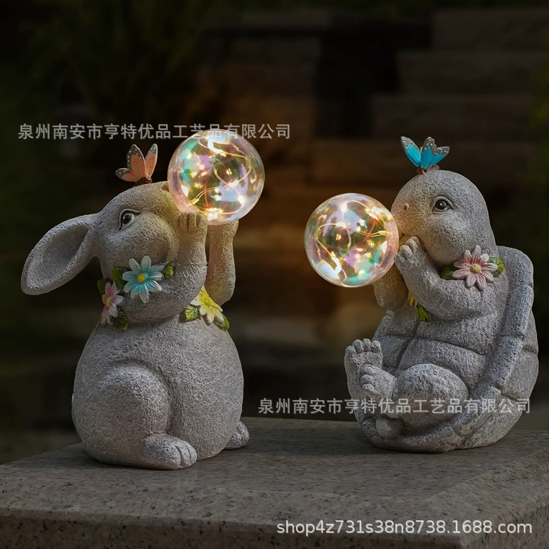 Трансграничная Амазонка Независимая станция Садовый двор Коридор Украшение Праздничный подарок Смола Кролик Фигурка