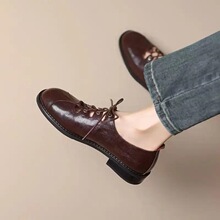 M 48781 Lace-Up Round Toe Mary Jane Shoes ϵ��Բͷ��Ь