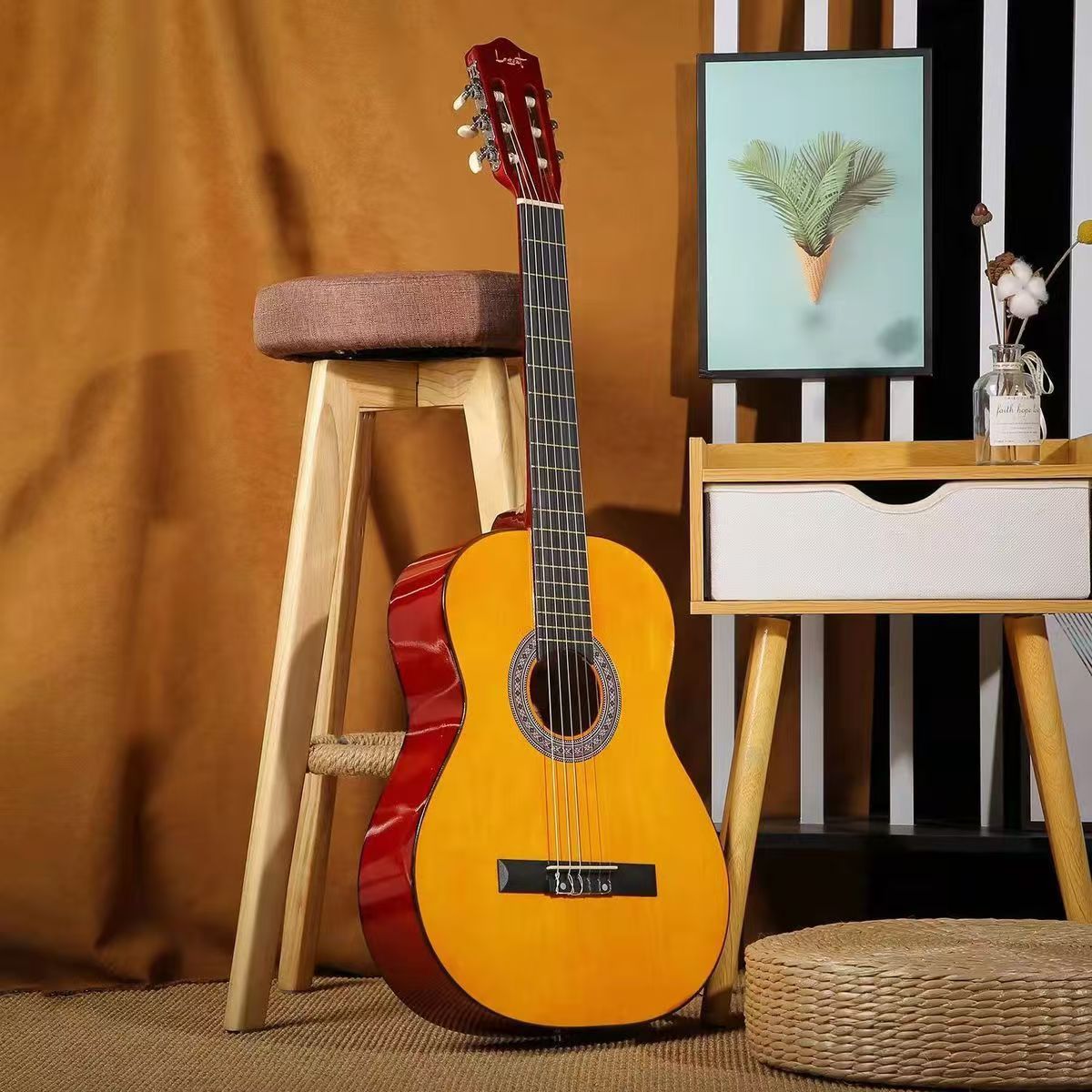 Guitarra clásica de 39 pulgadas Guitarra clásica al por mayor Introducción Guitarra de madera Cuerdas de nylon Clásico image 9