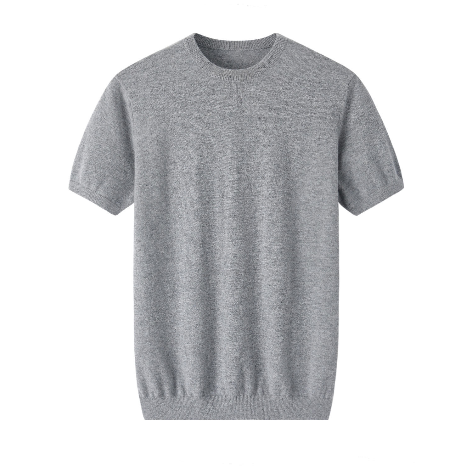 Solid cashmere knitted trend sweater, oversize, with short sleeve