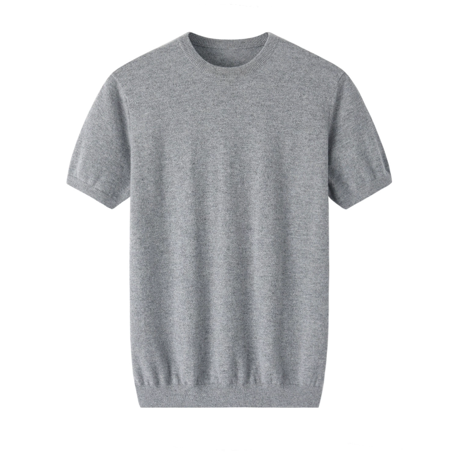 Solid cashmere knitted trend sweater, oversize, with short sleeve