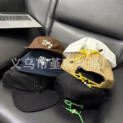 网红同款i棒球帽男女抽绳软顶软边缪M鸭舌帽韩版显脸小休闲遮阳帽