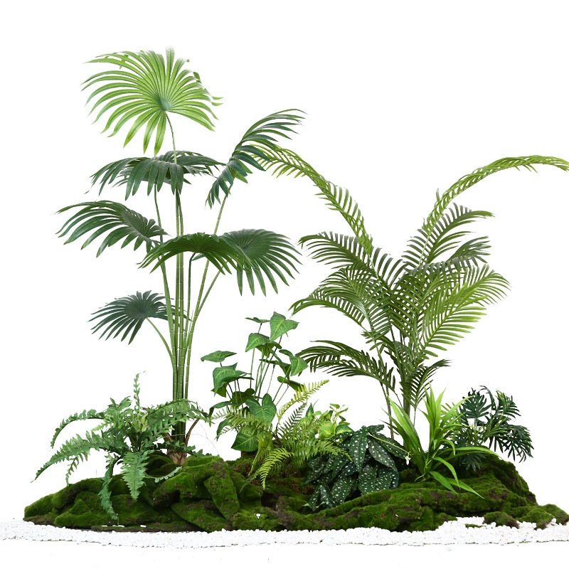 シミュレーション緑植造景組合せ室内シミュレーション植物鉢植えショーウインドー造花装飾木階段下造景竹|undefined