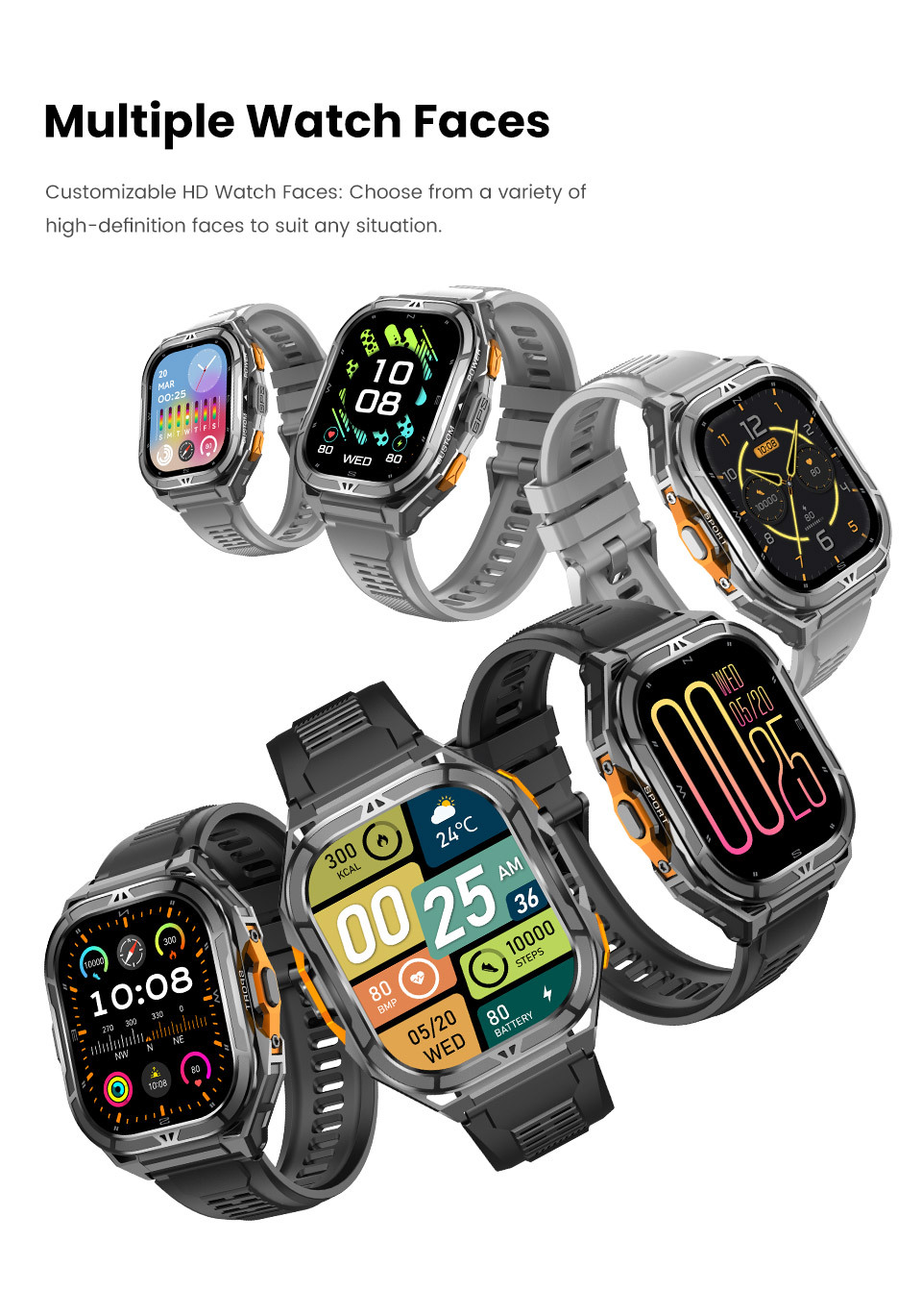 Smartwatch X5 Rugged Outdoor Gps With Amoled Screen And Compass_voghion.com