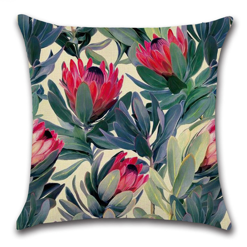 YC Amazonas plantas tropicales flor decoración abrazo funda de almohada casa sofá funda de almohada cojín de hoja de plátano coche