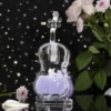 Purple rabbit with light, flowered