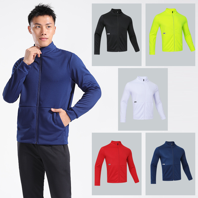 Giacca da allenamento unisex ad asciugatura rapida, con collo alto e cerniera, per corsa e abbigliamento casual (poliestere traspirante, 8 taglie)_voghion.com