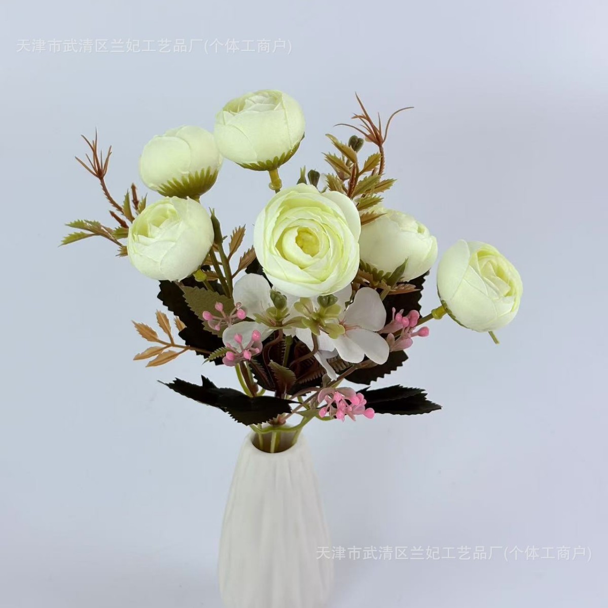 Simulación de colores otoñales, capullos de té, rosas de té, flores pequeñas, flores falsas, decoración del hogar, colocación del hotel, decoración del proyecto, boda transfronteriza