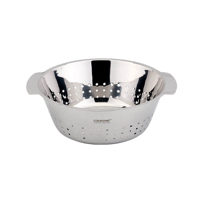 COOKONE 18 / 10 acero inoxidable cesto de drenaje casero cuenca de drenaje lavar verduras lavar frutas cesto de platos