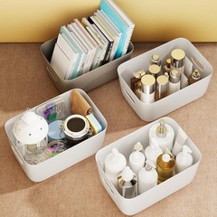 桌面收纳盒家用化妆品抽屉塑料储物小杂物零食宿舍筐方形置物盒子