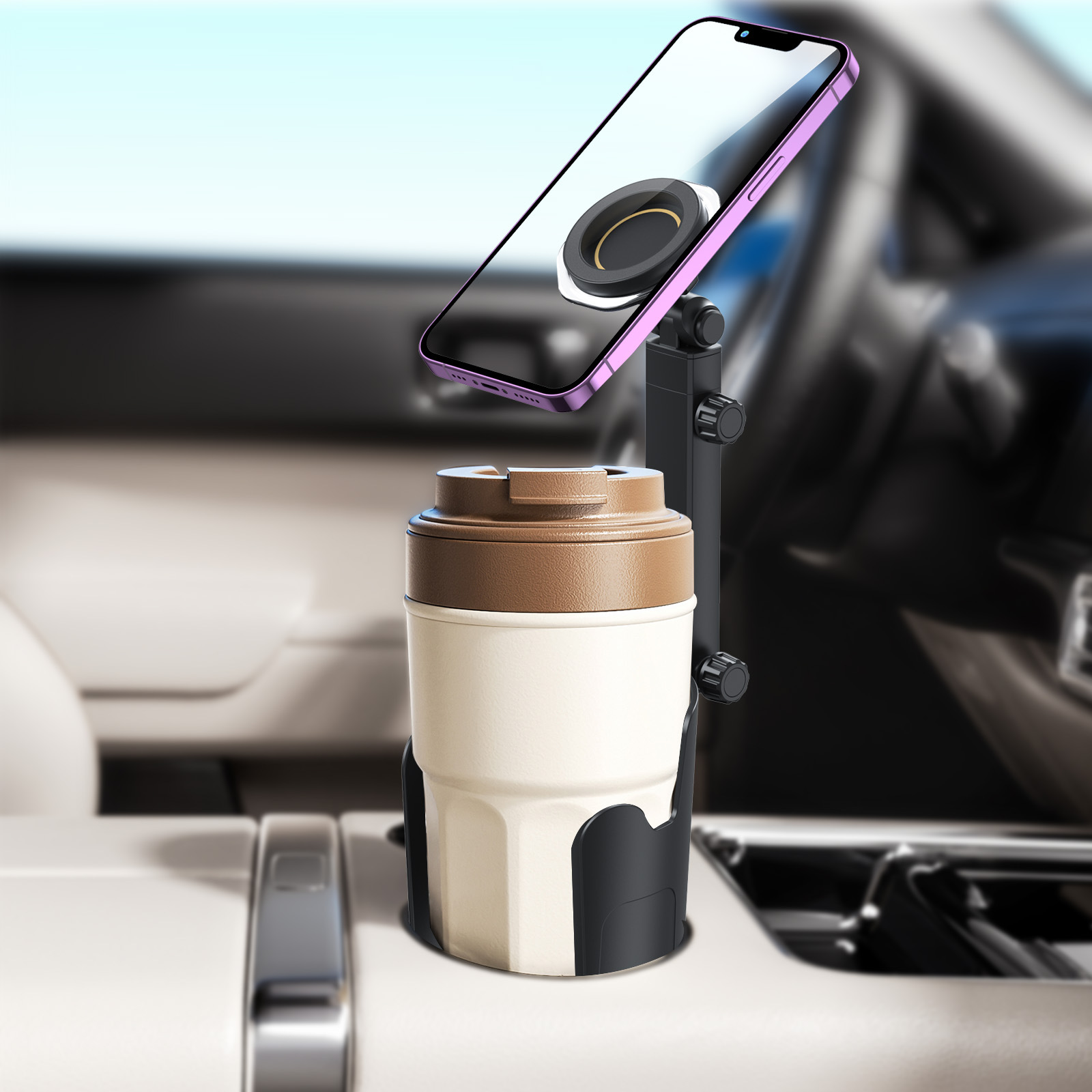Car Magnetic Phone and Cup Holder, Portable Navigation Car Cup Holder, Car Cup Slot Phone Holder