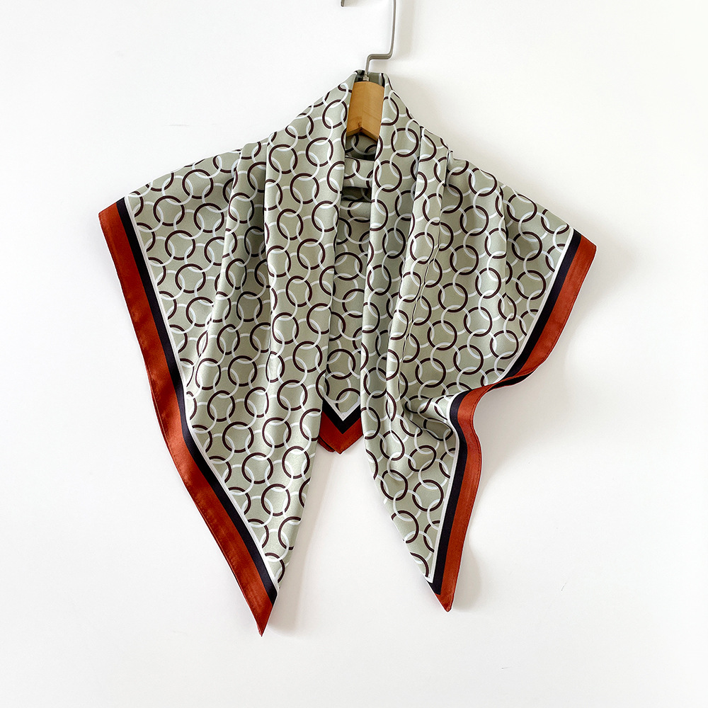 Silk Scarf For Women 70cm Square Twill Double Sided Printed Fashionable Professional Collar Shawl_voghion.com