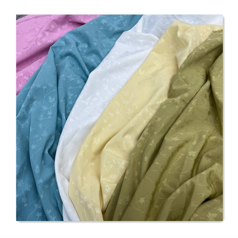 New Original Jacquard Fabric with Small Grass Flower Texture, Willow Wrinkle Dark Pattern Jacquard Fabric, Spring and Summer Hanfu Chiffon Fabric