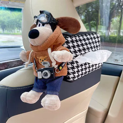 Tissue Box, Car tissue box/set - bear-coffee-sweatshirt-without-shoes-black-camera-black-tissue-box