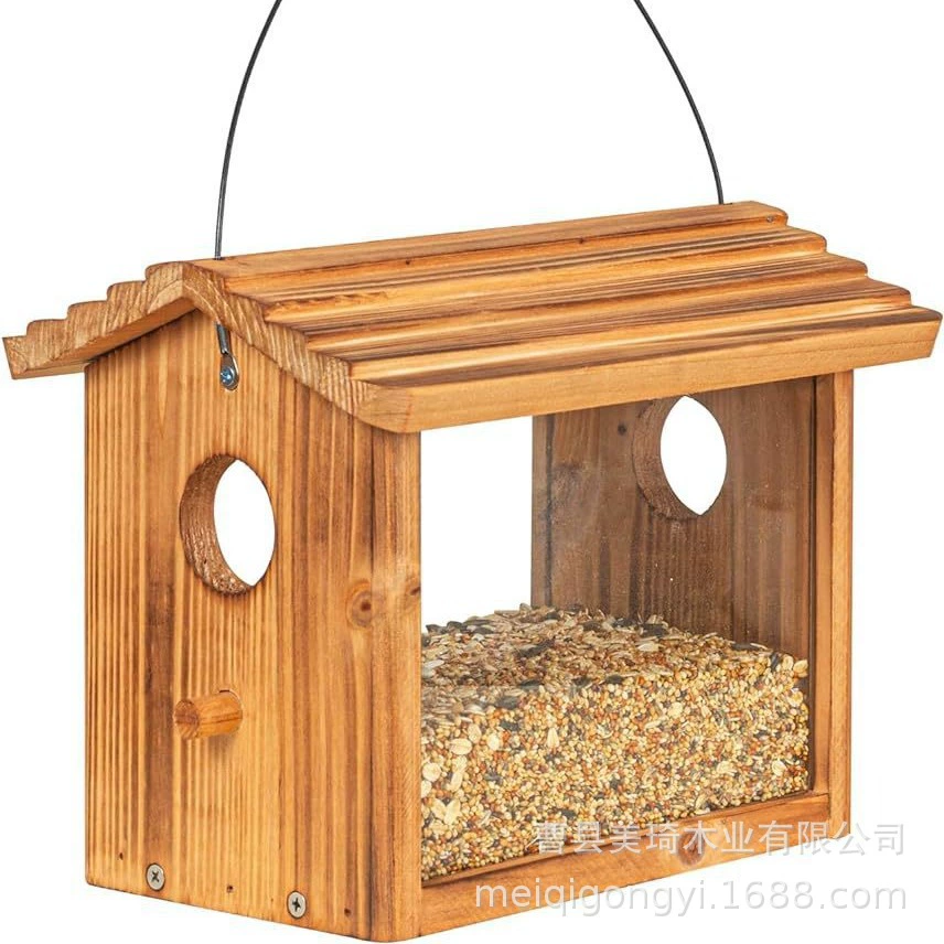 Деревянный открытый кормушка для птиц на заднем дворе платформа балкон беседка деревянная подвесной кормушка для еды