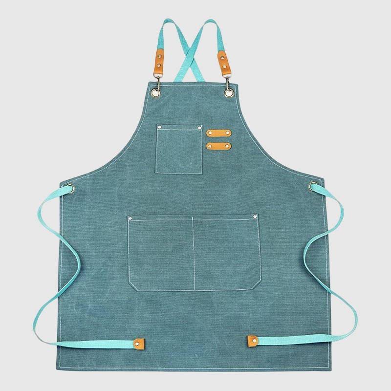 Comercio exterior engrosado lona denim delantal casero barista cocina restaurante barbero delantal de trabajo logotipo al por mayor