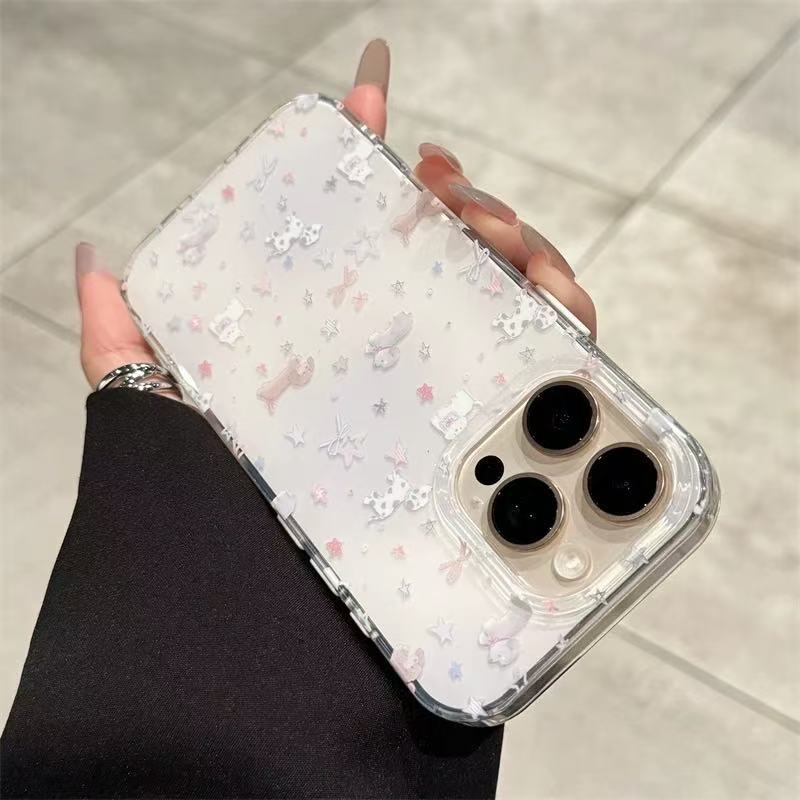 Nicho ins púrpura difuminado estrella salchicha perro para iPhone 15/14 funda para teléfono móvil Apple 16ProMax hembra