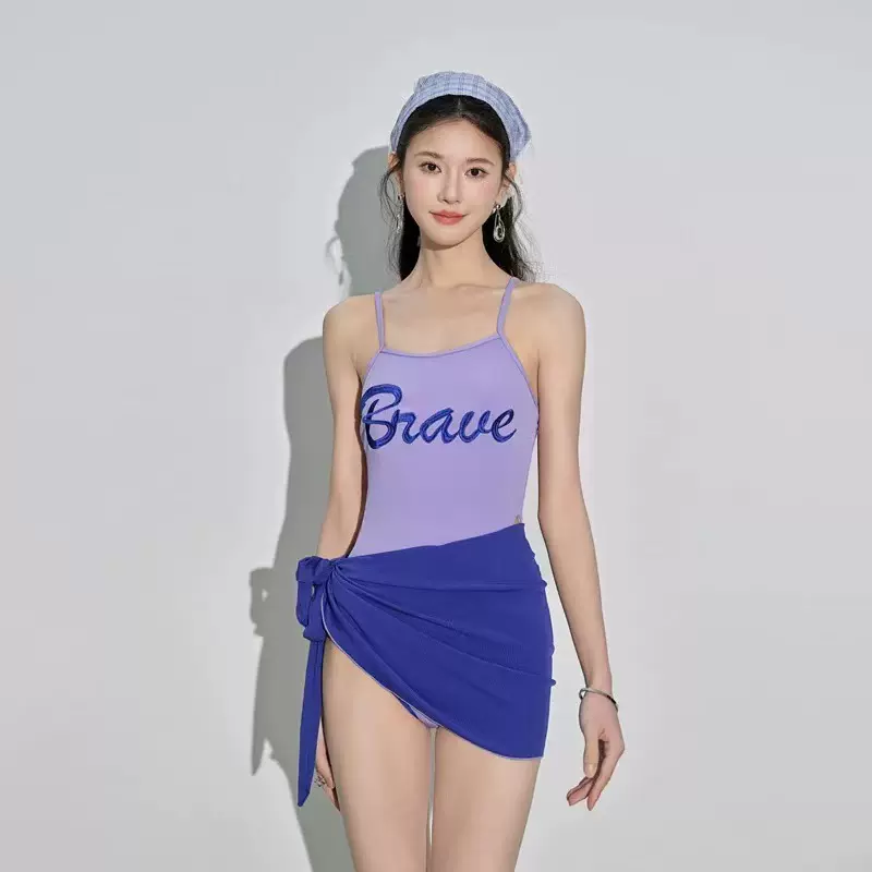 多巴胺少女连体三角泳衣女孩高级感辣妹显瘦两件套度假温泉游泳装