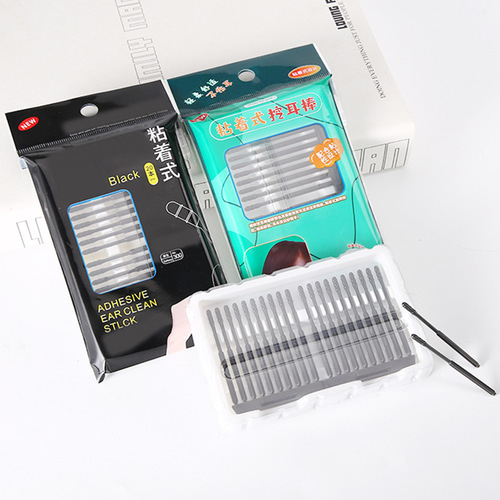 Japanese self-adhesive ear stick, disposable universal soft tip ear cleaning swabs, portable ear scoops tools