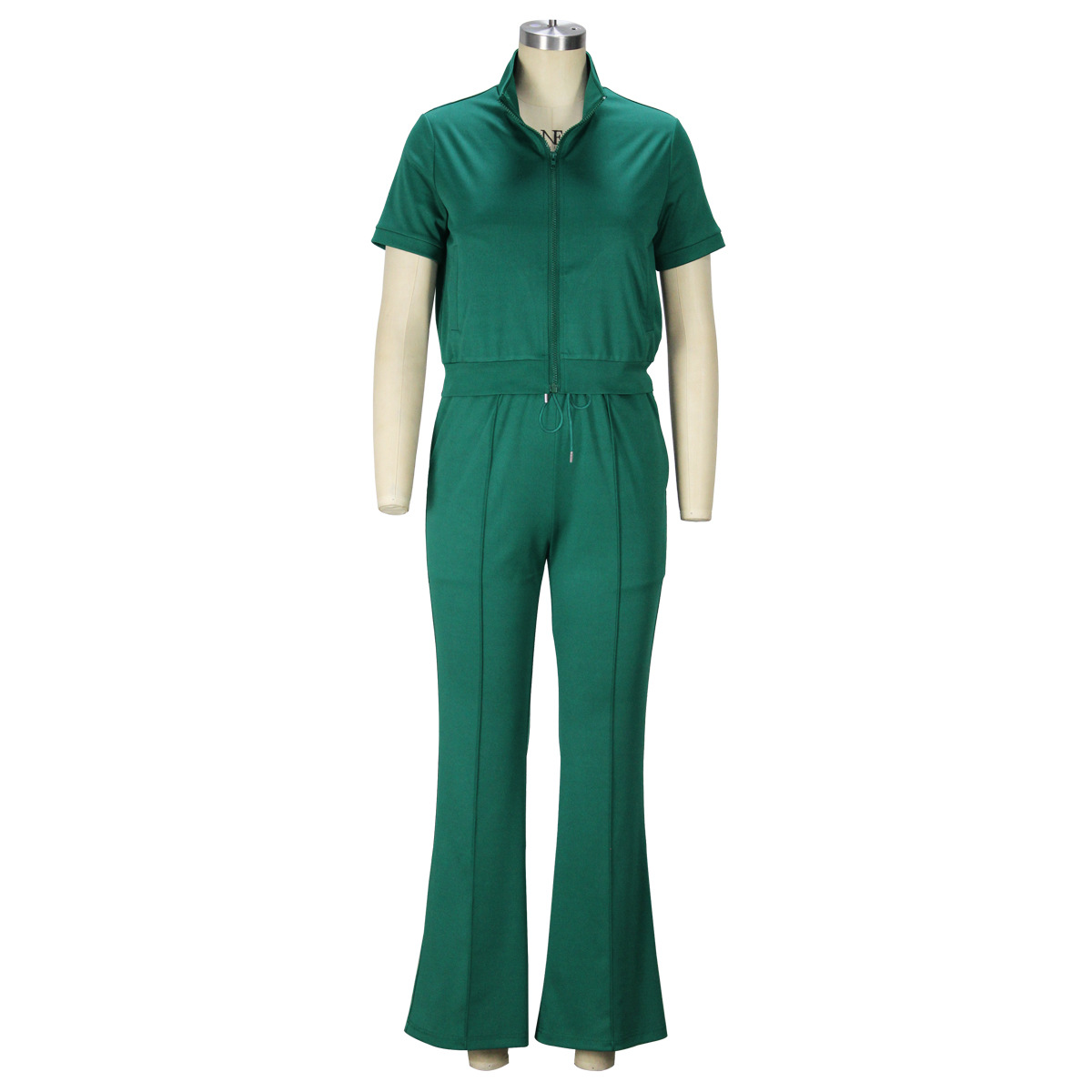 Women Clothing Spring Summer Short Sleeve Zipper Top Suit Pants Casual Two Piece Suit 6 Women Clothing Spring Summer Short Sleeve Zipper Top Suit Pants Casual Two Piece Suit