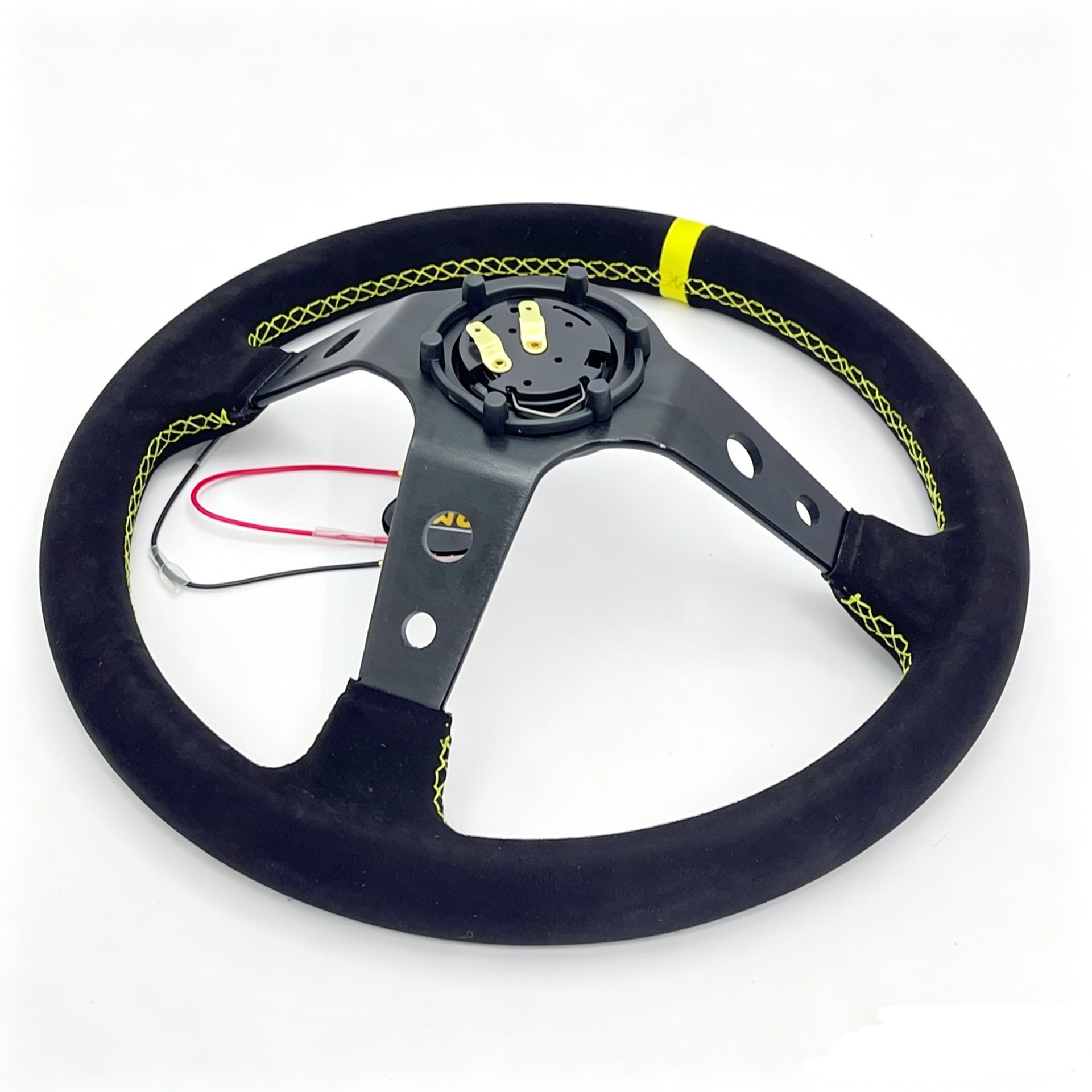In-Stock Wholesale Omp Black Suede Deep Concave Classic Racing Steering Wheel Car Steering Wheel