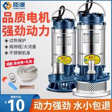 不锈钢潜水泵220v家用排污抽水水泵高扬程农用灌溉排污水泵