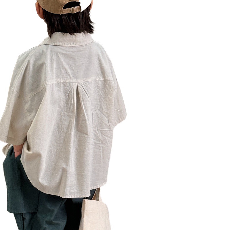 Children's purple elegant summer thin shirt for boys