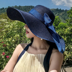韓国版の旅行多用途大きなつばの帽子太陽夏のビーチ麦わら帽子女性の夏の海辺の大きなつば日焼け止め