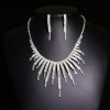 Accessory for bride, necklace and earrings, long set with tassels, elegant wedding dress, accessories, light luxury style