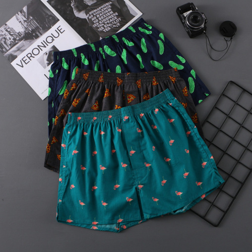 Cotton loose boxer briefs, home casual men's Arrow pants, large size men's pure cotton underwear, men's pants wholesale