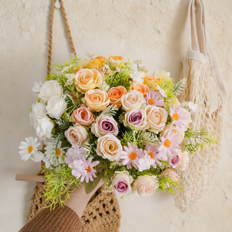 Rose and Daisy Bouquet Artificial Flowers Manufacturer Fake Flowers Green Plants Wholesale Wedding Decoration Crafts Ins Style Cross-Border Rose and Daisy Bouquet Artificial Flowers Manufacturer Fake Flowers Green Plants Wholesale Wedding Decoration Crafts Ins Style Cross-Border