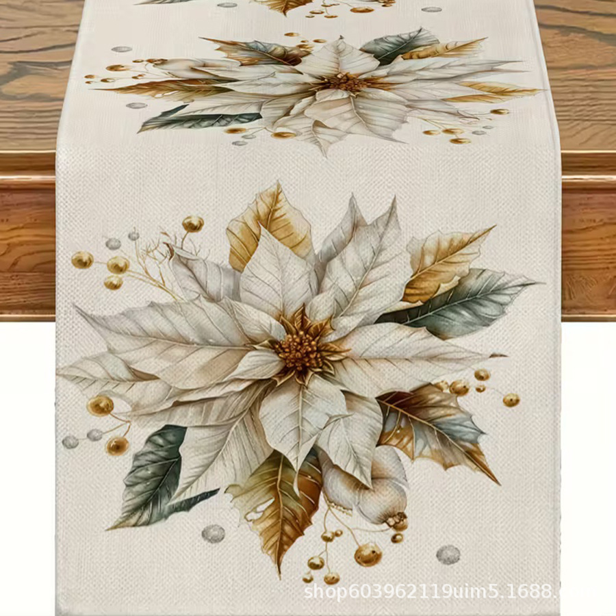 Amazon transfronterizo nueva bandera de la mesa de Navidad fábrica directa invierno muñeco de nieve Santa estampado almohadilla de mesa