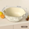 Water ripple drain basket-large size-milk white