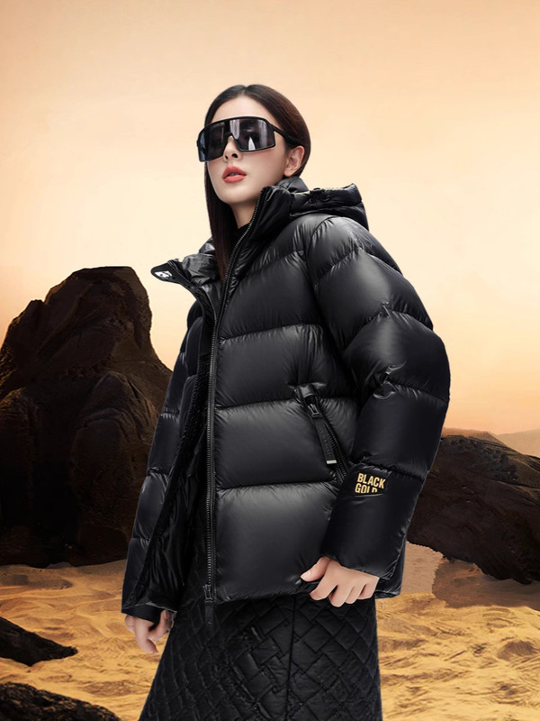 Genuine Brand Counter Black Gold down Jacket for Women, New Thickened Goose down Jacket, Short Style for Men and Women, Couple's Coat