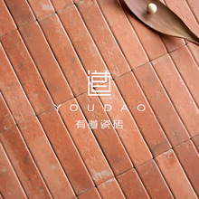 陶土红砖露台花园室外地砖餐饮咖啡厅瓷砖连锁奶茶店门头背景墙砖