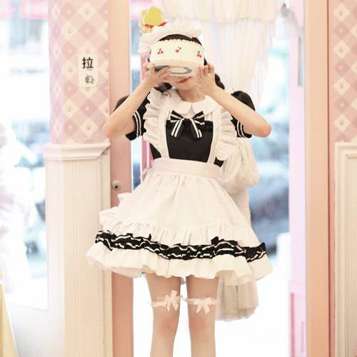 Cross-border cute maid black and white classic maid uniform COSPLAY women's clothing boss plus size maid clothing European, American and Japanese style