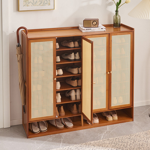 G3YN Home Shoe Cabinet Outdoor Hallway Elevator Entrance Shoe Rack Entryway Large Capacity Modern Corner Storage Cabinet with Multi-layered Wood Material