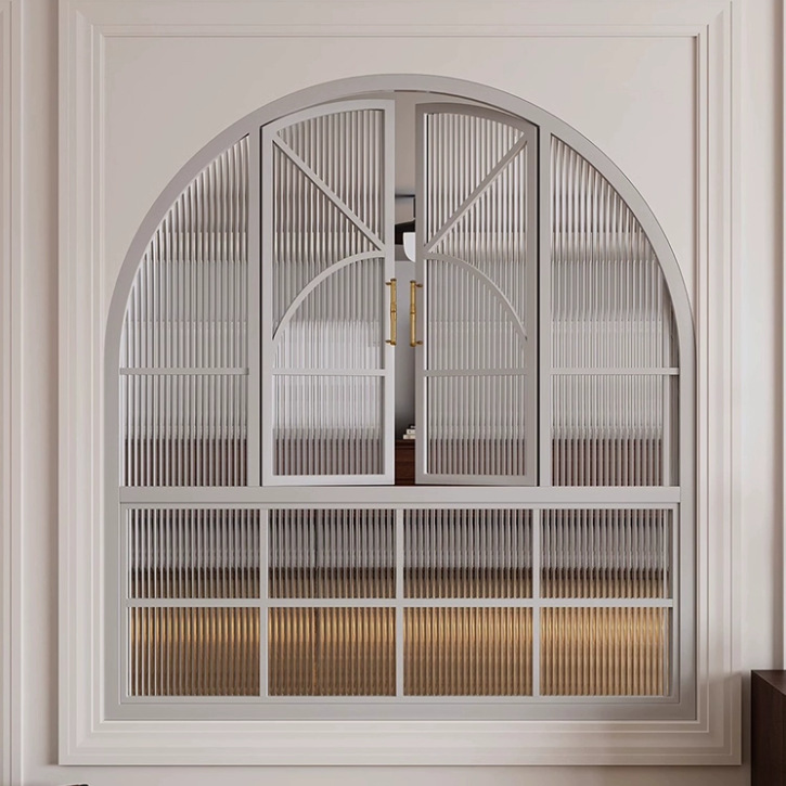 Ventanas deslizantes francesas ventanas retro ventanas de arco de hierro forjado ventanas de vidrio templado ventanas de aluminio particiones decorativas image 8